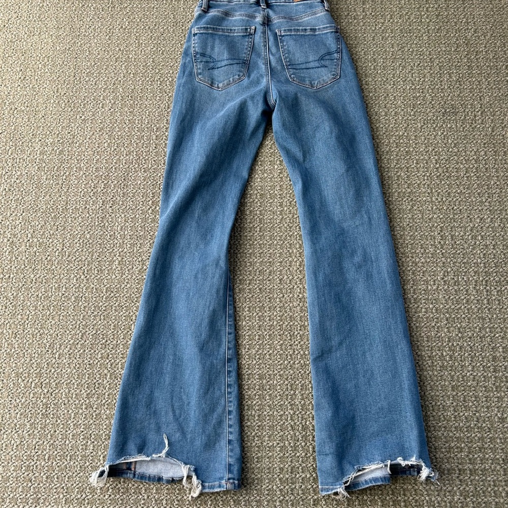 American Eagle Outfitters Blue Flare Wide Leg Jeans - Picture 2 of 4